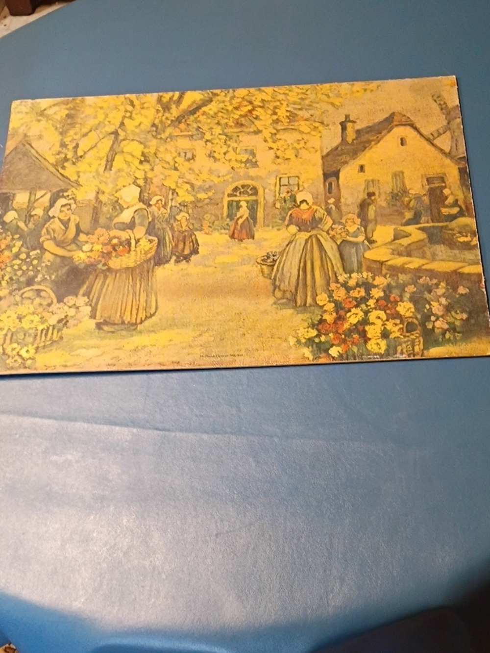 Vintage Holland Flower Market Print - Yellow and Tan Palette